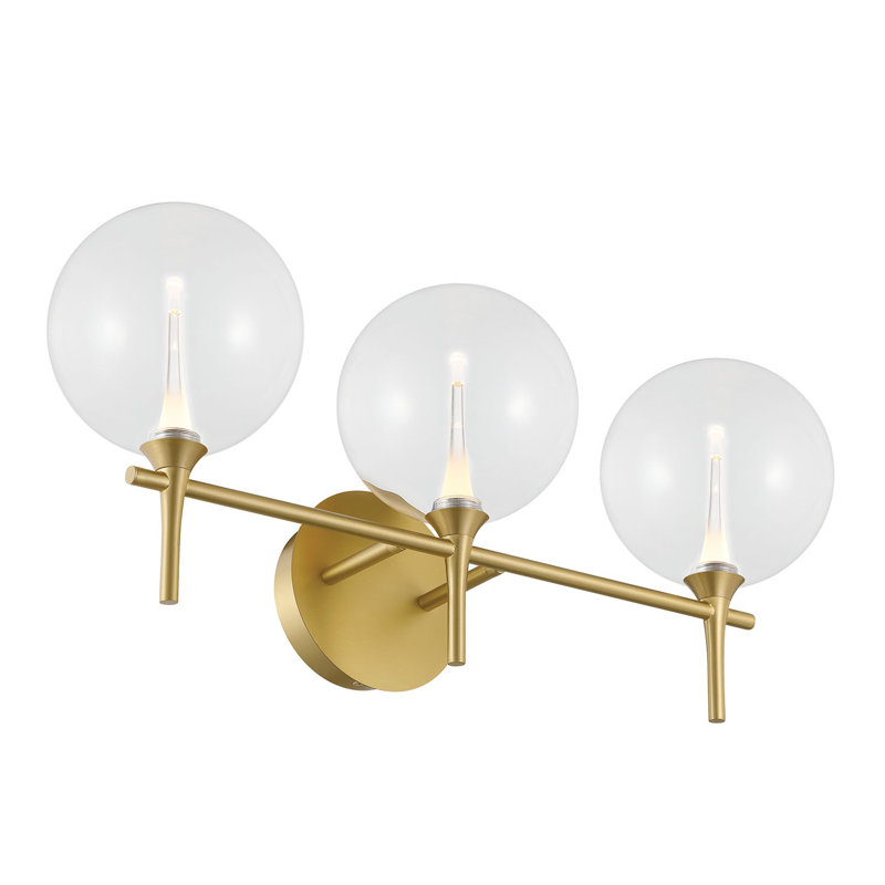 Meuble-lavabo Iissa, 3 l, verre, Doré, Clair