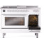 ILVE Professional Plus II 48 cuisinière à double combustible, 5 brûleurs scellés, plaque chauffante (bleu gris)-98168228-98168227