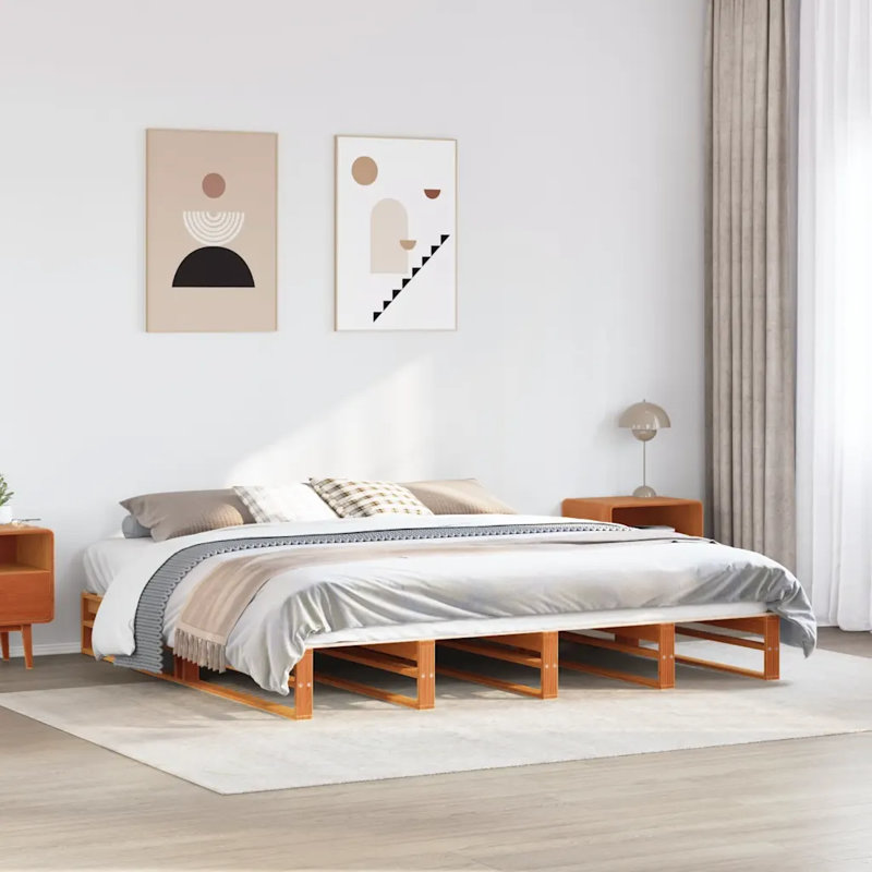 Anchie 25.5Cm Bed Frame, Wax Brown, Super King (6')