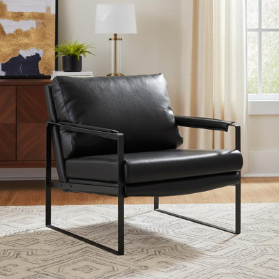  Fauteuil noir en similicuir
