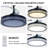 42" Modern Nest-Style  Ceiling Fan With 3 Colors Led Light, 3 Speeds, Timer, Mute Motor