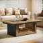 Table basse 47 po avec tablette ouverte 47 po pour salon moderne, table centrale, finition deux tons