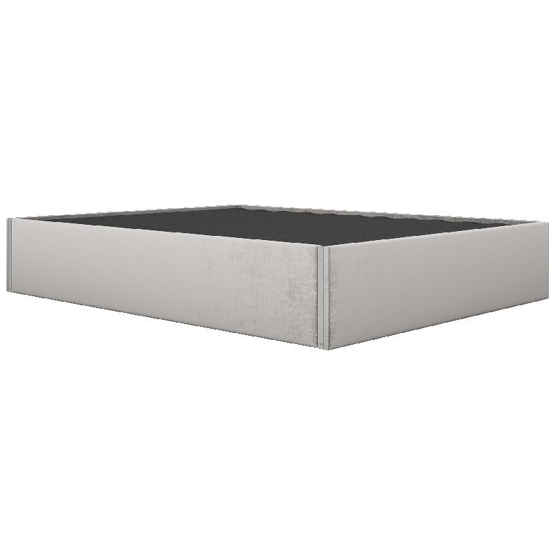 Sapan Upholstered Bed, Velvet Platinum Gray, Queen