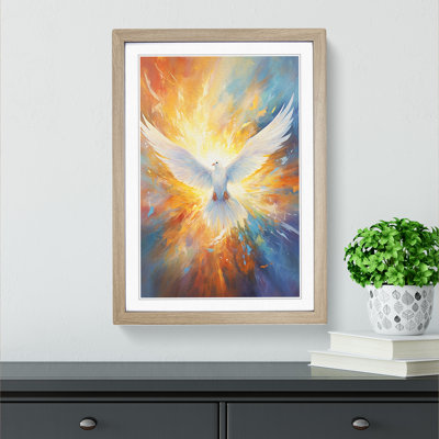 Dove Bird - Single Picture Frame Print on Wood