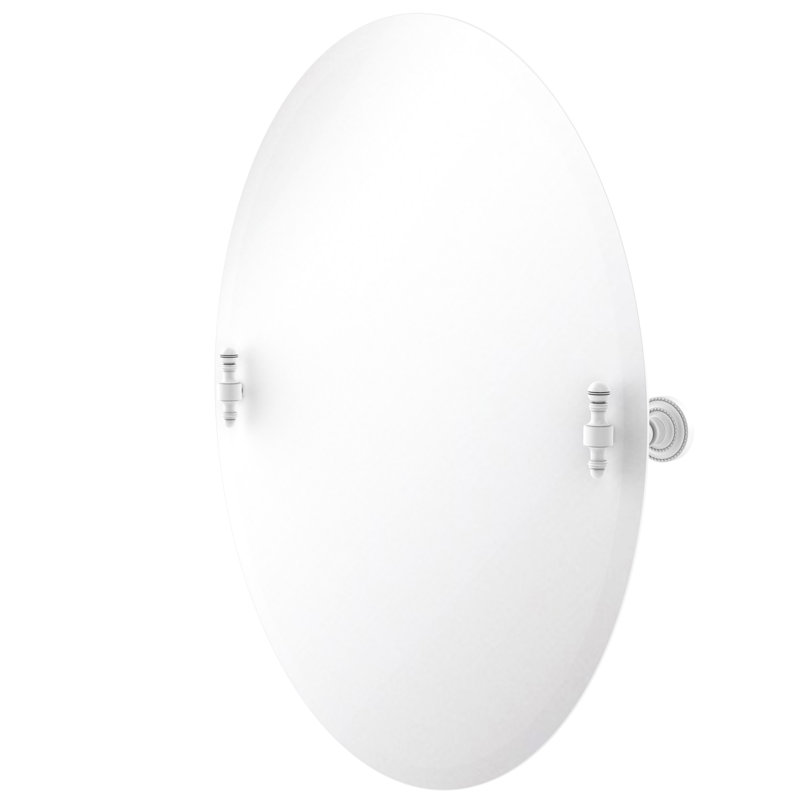 Miroir d’inclinaison ovale 21" x29" Godinez, Blanc mat