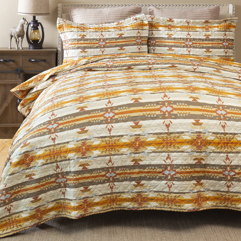 Wrangler Amarillo Sunset Queen Quilt Set, Queen Quilt + 2 Standard Shams