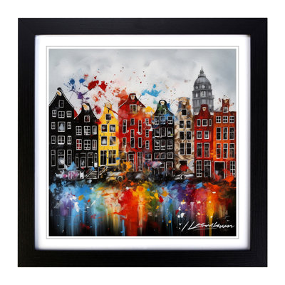 Amsterdam Splatter Art - Framed Print