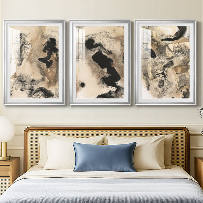 «I See Them I», reproduction sur mesure encadrée de qualité supérieure - 3 pièces, H 27 po x l 39 po, Argent argent