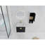 »Meuble-lavabo mural avec lavabo en céramique, armoire latérale, portes à fermeture en douceur et conception peu encombrante