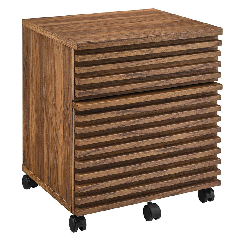 Render Wood File Cabinet In Walnut