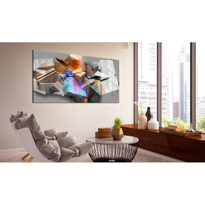 Painted Blocks - Wrapped Canvas Graphic Art
