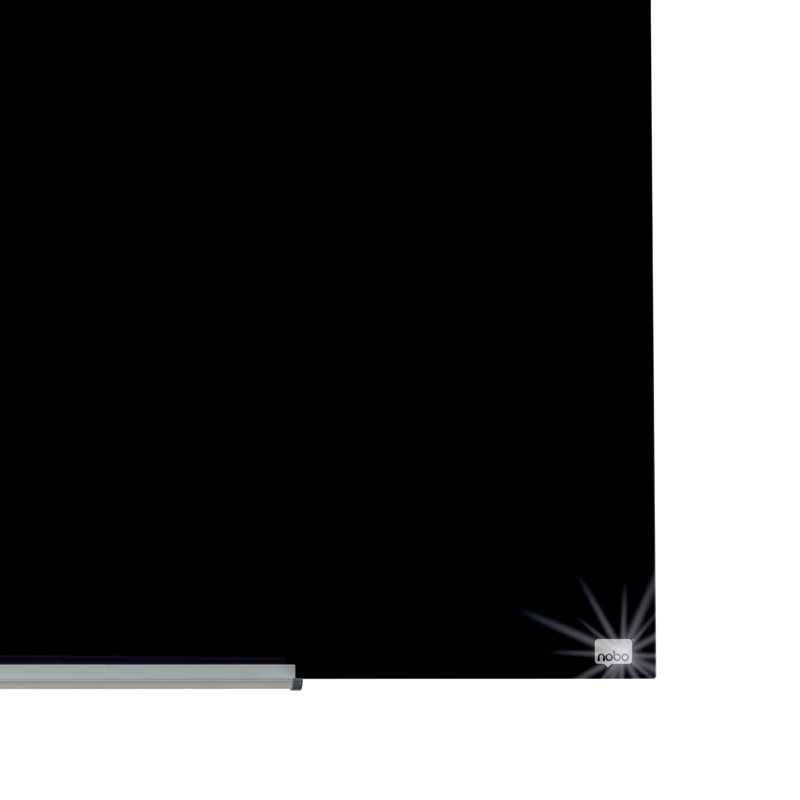 Wall Mounted Magnetic Glass Board, Black, 38.1cm H x 67.7cm L