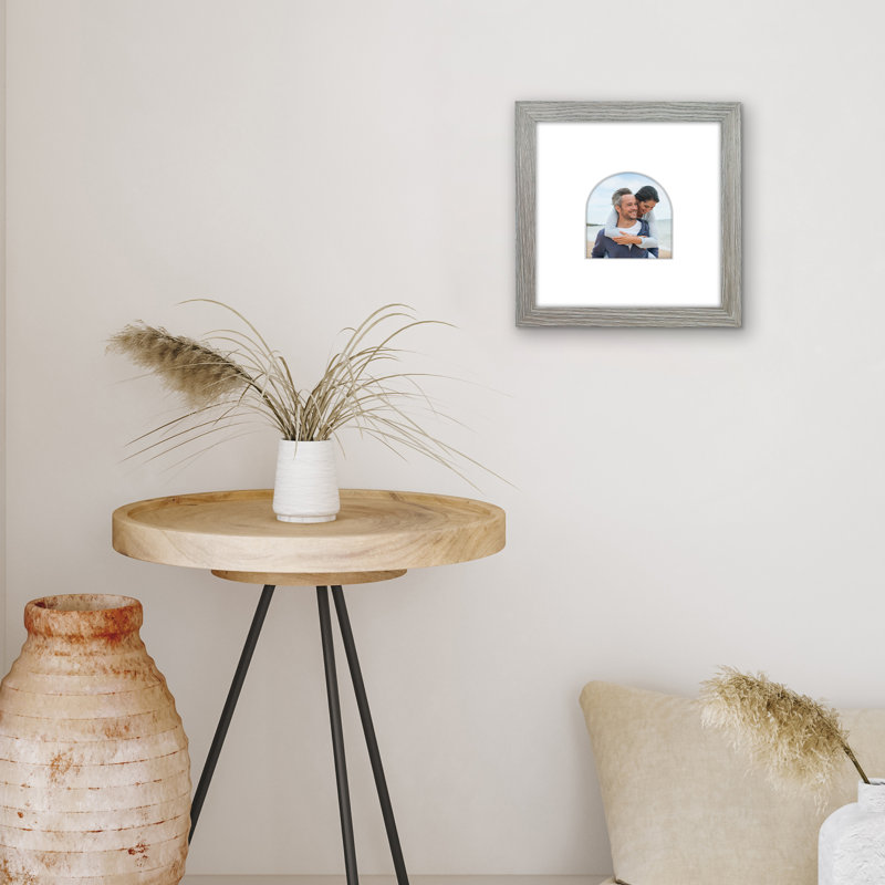 Cadre photo avec tapis en forme d'arche - Idéal pour toute pièce, salon, dortoir, Driftwood, 8 po x 8 po