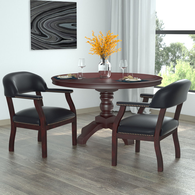 Veazey Reception Chair with Manufactured Wood Frame, No, Black