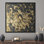 Art mural moderne abstrait en bleu et or - affiche contemporaine sur toile tendance noire