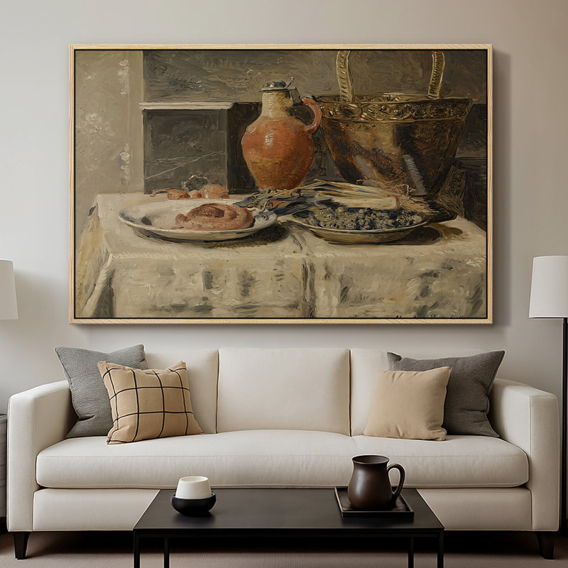 Nature morte avec pot, v. 1881-1885 - Henri de Braekeleer, toile tendue avec châssis, 26 x 40, Naturel