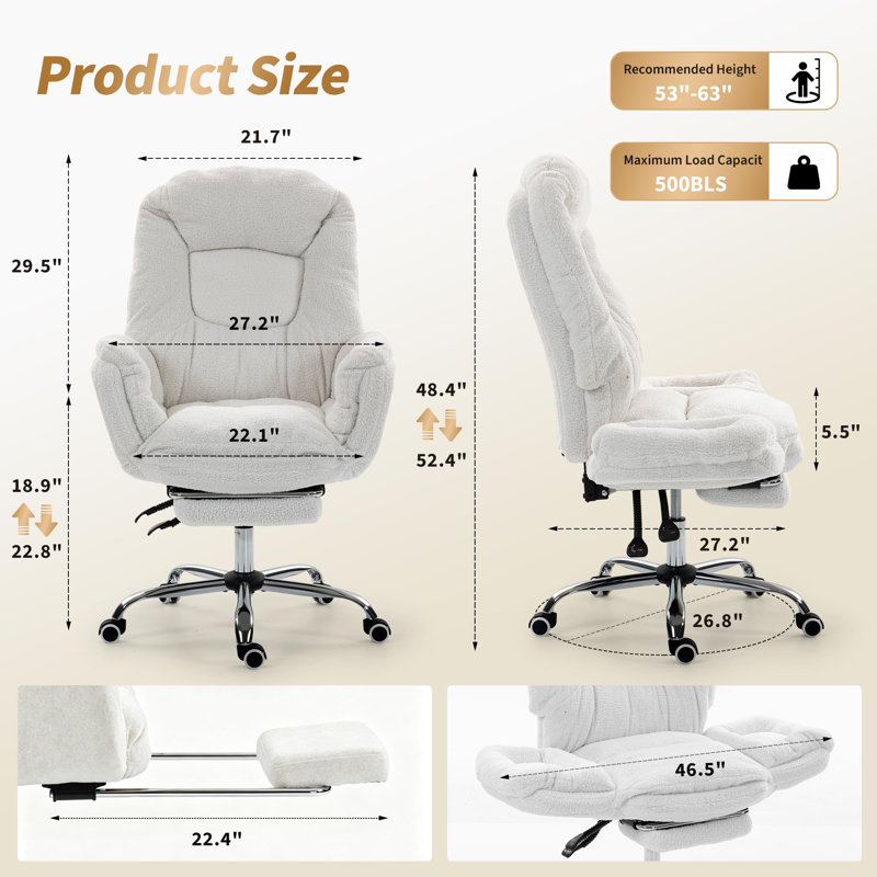 Upholstered Swivel Armchair, White