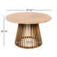 Table de salle à manger ronde d'extérieur en bois de 123 cm (48,49 pouces) avec une teinte rustique, une stabilité exceptionnelle et un confort optimal sur une terrasse ou un patio. Style harmonieux, design distinctif, entretien facile.