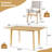 7-Piece Solid Wood Dining Table Set with Stackable Upholstered Chairs for Kitchen & Dining Room-689939730
