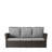 67.7" All-Weather Wicker 3-Seat Patio Sofa With Thick Gray Cushions & Black Frame-56704429