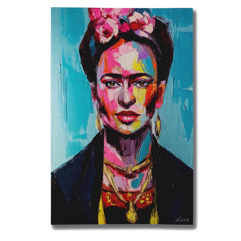 Frida - peinture sur toile tendue, H 40 po x l 26 po x P 0,75 po