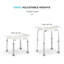 Bath Stool Shower Chair, 8 Height Levels Bath Chair From 38-55 Cm, Aluminium Legs & Non-slip Bath Seat For Indoor Shower, Lightweight And Slim Shower Stool For Seniors And Adults