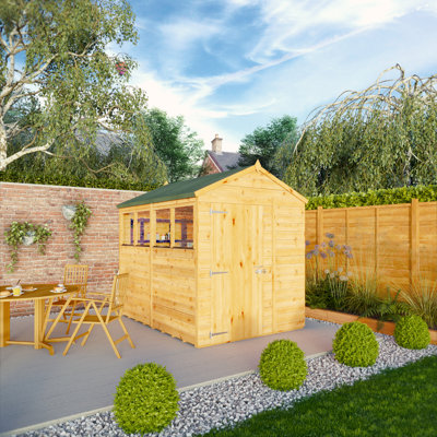 Mercia 8 X 6 Woodsman Shiplap Apex Shed (Glass)