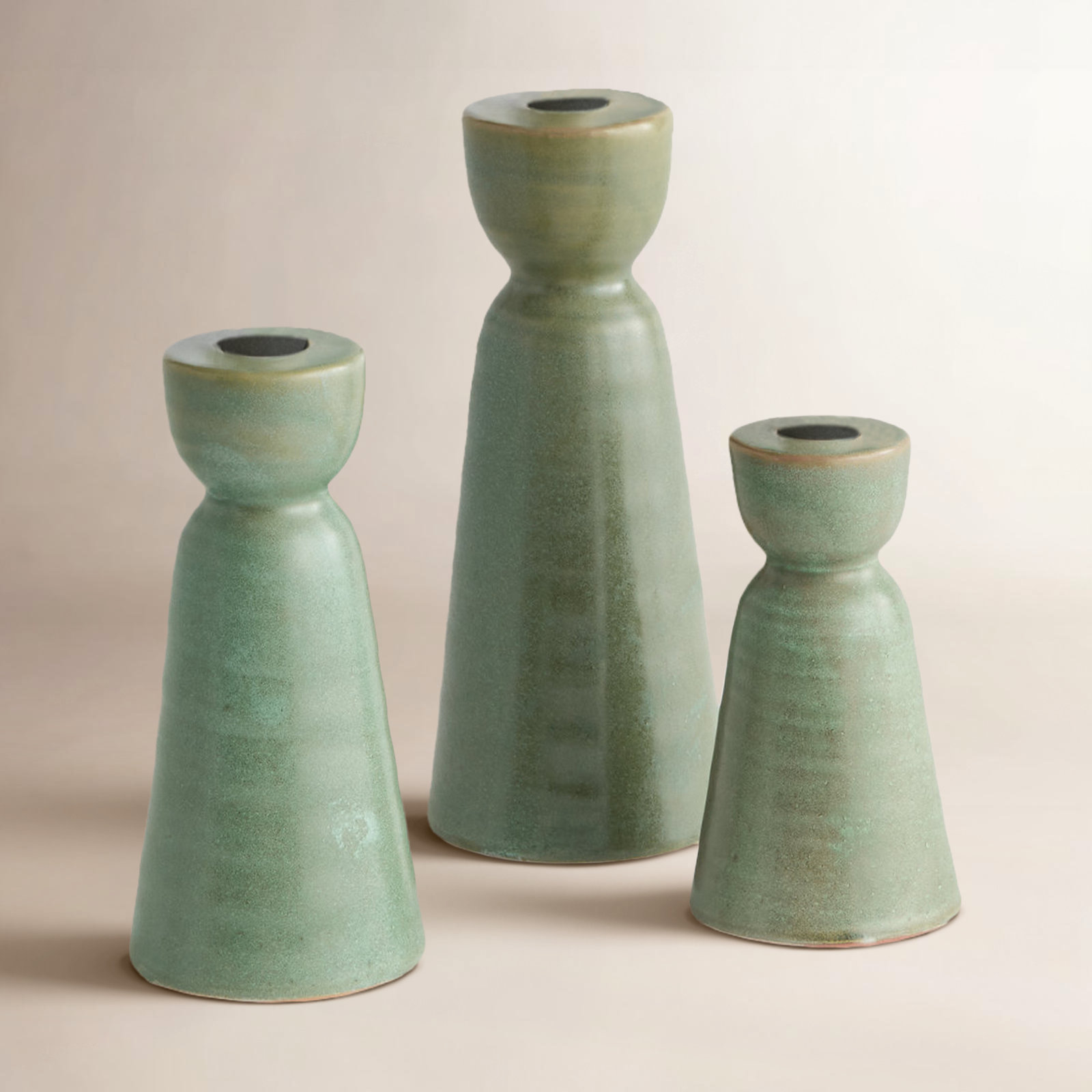 Hathaway Candlestick Holder, Green