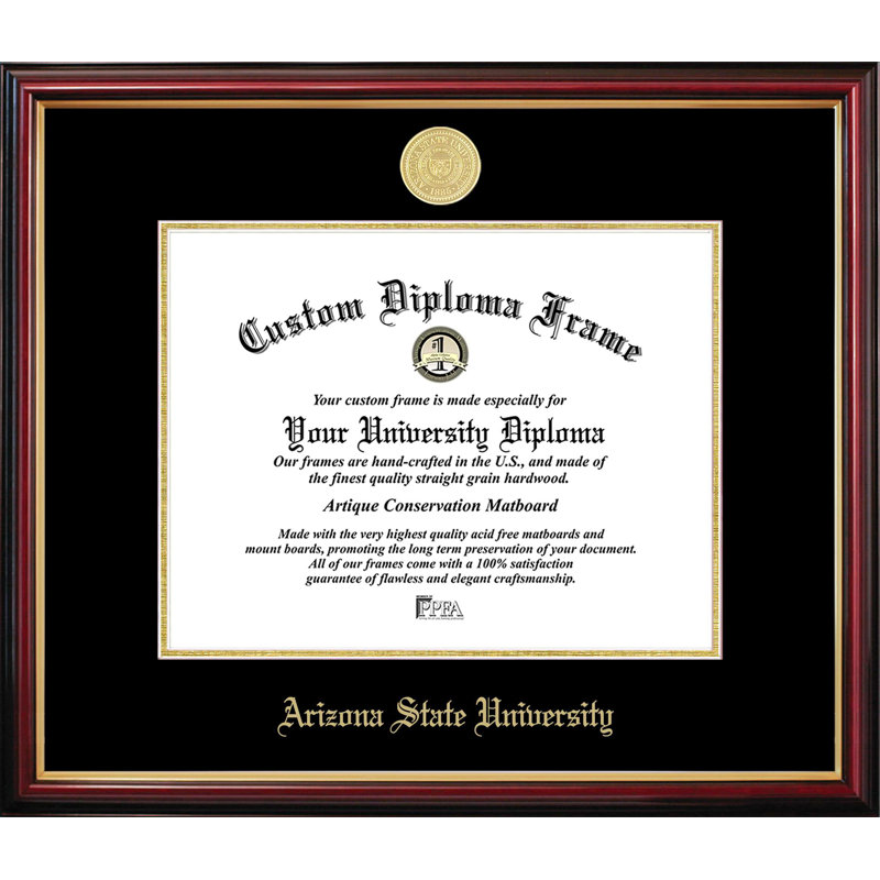 Cadre de petit diplôme Arizona State, L 11 po x H 8,5 po, NCAA Arizona State