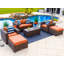 Ensemble de patio 16 pièces en rotin avec coussins Centralmont-144245760-150054046
