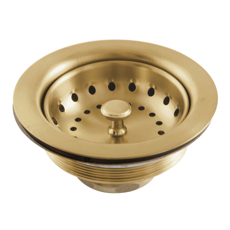 Kingston Brass Tacoma 3-1/2 Inch Kitchen Sink Basket Strainer Only, Brushed Brass
