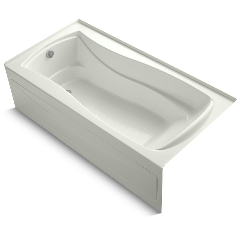 Mariposa 72-In X 36-In Integral Apron Heated Bubblemassage Air Bath with Left-Hand Drain, Dune, Right