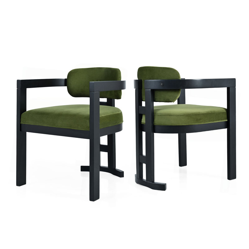 Chaise de salle à manger intérieure en bois rembourrée (ensemble de 2)