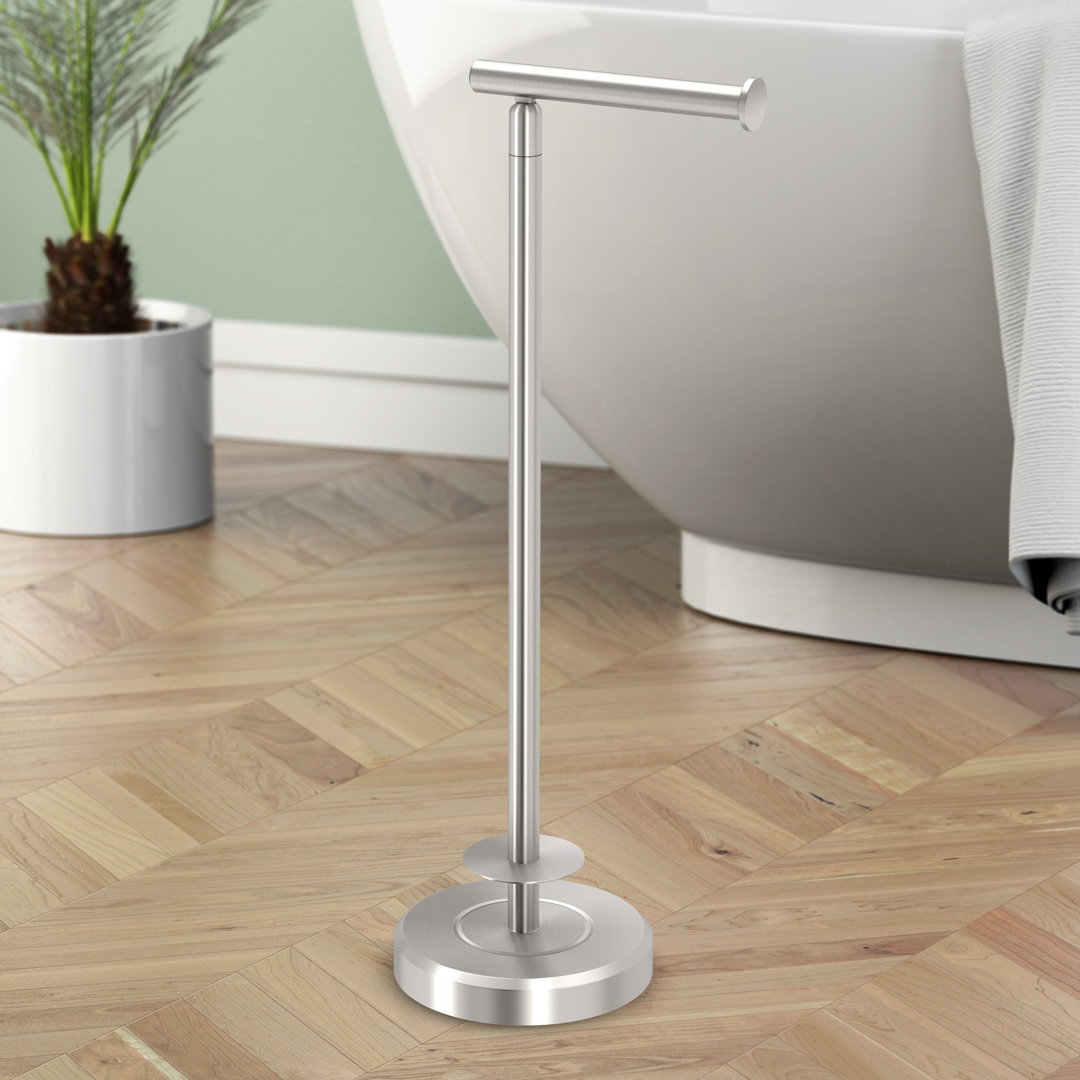 Latitude II Freestanding Toilet Paper Holder with Storage / 22.25"H Toilet Tissue Roll Stand with Weighted Base, Holds up  to 4 Rolls Gatco 
