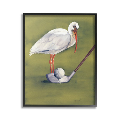 Oiseau avec club de golf, estampe numérique par Christine Reichow