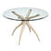 Adwoa Round Glass Top Solid Wood Base Dining Table