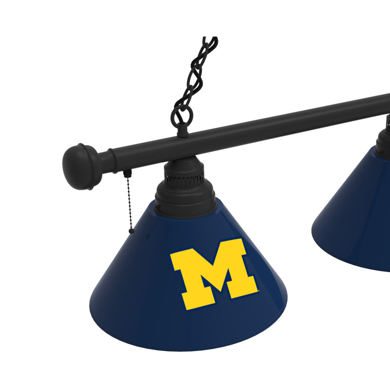 3 - Light Pool Table Lights Pendant, Black, Michigan Wolverines