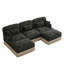 Canapé confortable en U à imprimé léopard en chenille, bord à pampille délicat, repose-pieds mobiles, style moderne, dossier et siège ergonomiques, assemblage facile, siège profond-1890927966-1890927969