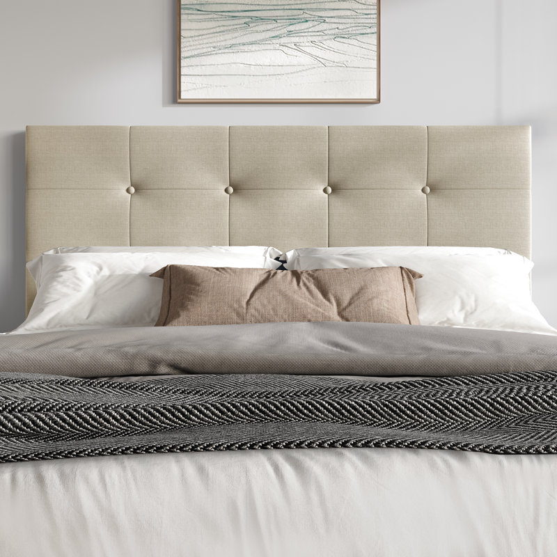 Tête de lit tapissier Arrauf, Double, Beige