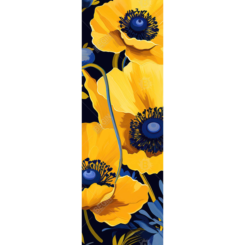 Jaune et bleu - Toile jaune illustrative pour la décoration intérieure