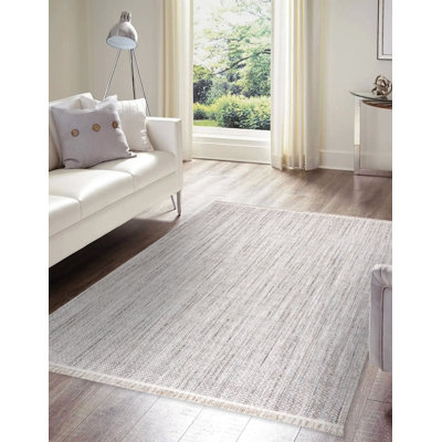 Daemyn Solid Colour Flatweave Area Rug