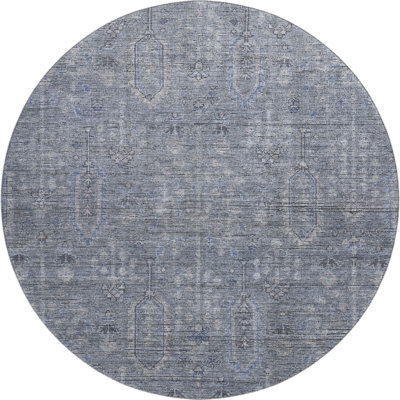 Premium Machine Washable Prisco Blue Rug