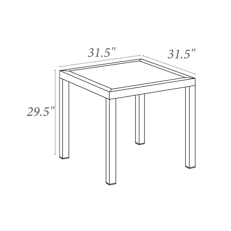 Quadis 4 - Person Patio Dining Set with Square Table, Taupe
