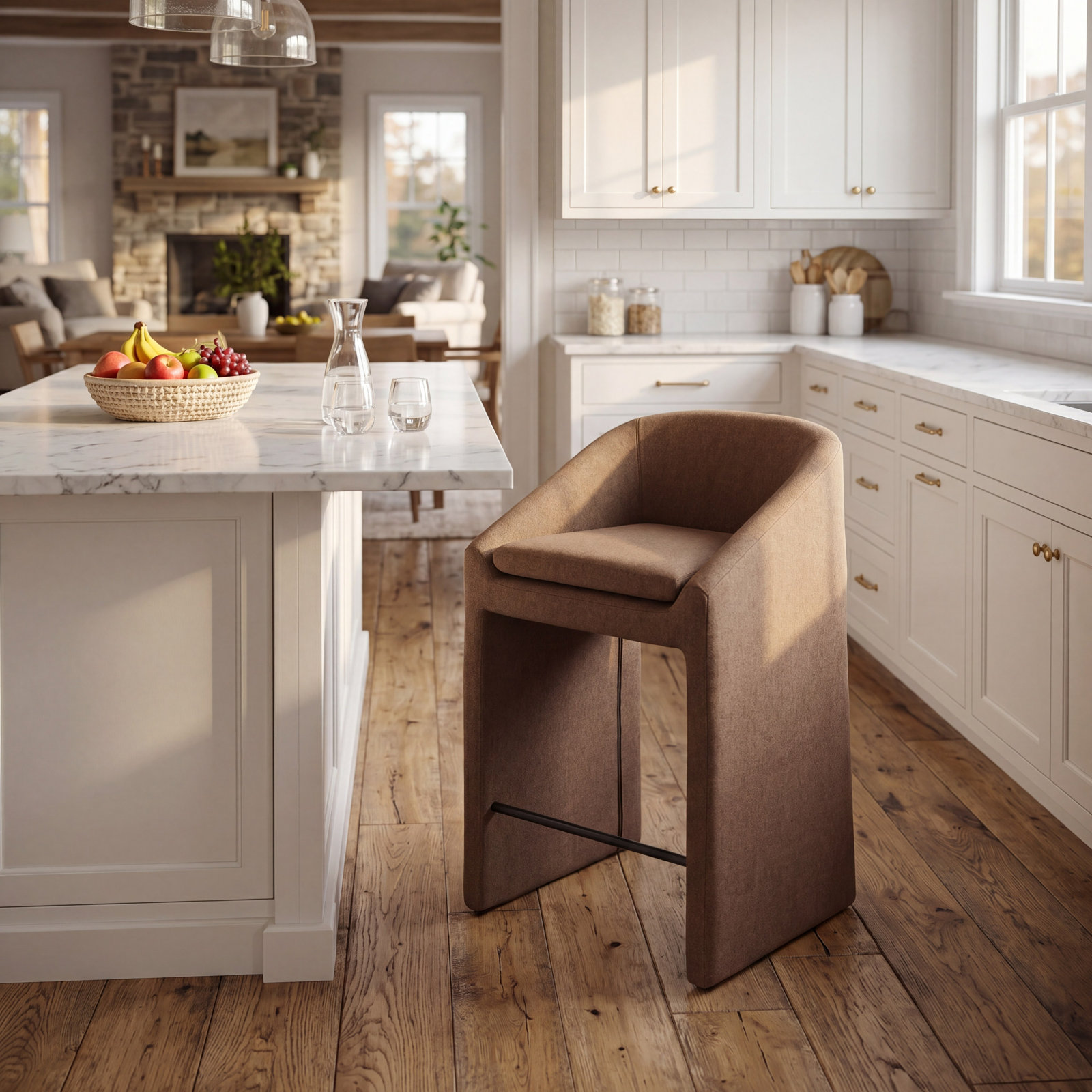 Livie 26" Bar Stool, Brown
