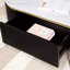 Table basse glamour: faux marbre, structure en métal et rangement moderne, acier doré-1612848042