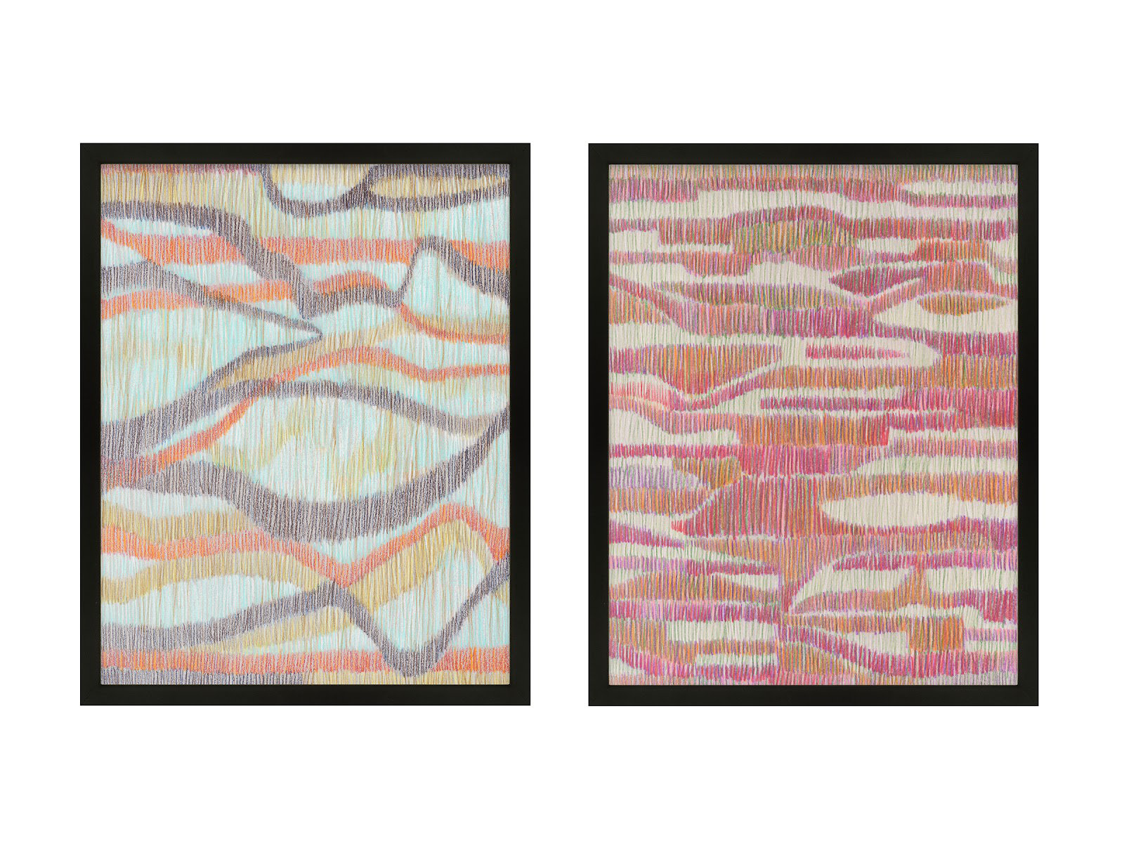 Rhythm and Ripples 2-Piece Painting Set, Black Framed, 30" H x 24" W x 1.25" D