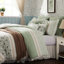 9 Piece Comforter King - Sage Cotton. Delicate Floral Decoration. Comprises Comforter, Shams, Euro Bed Skirt, And Decorative Pillows. All Season Warmth. Breathable Cotton . Colour. Elegant Theme. With