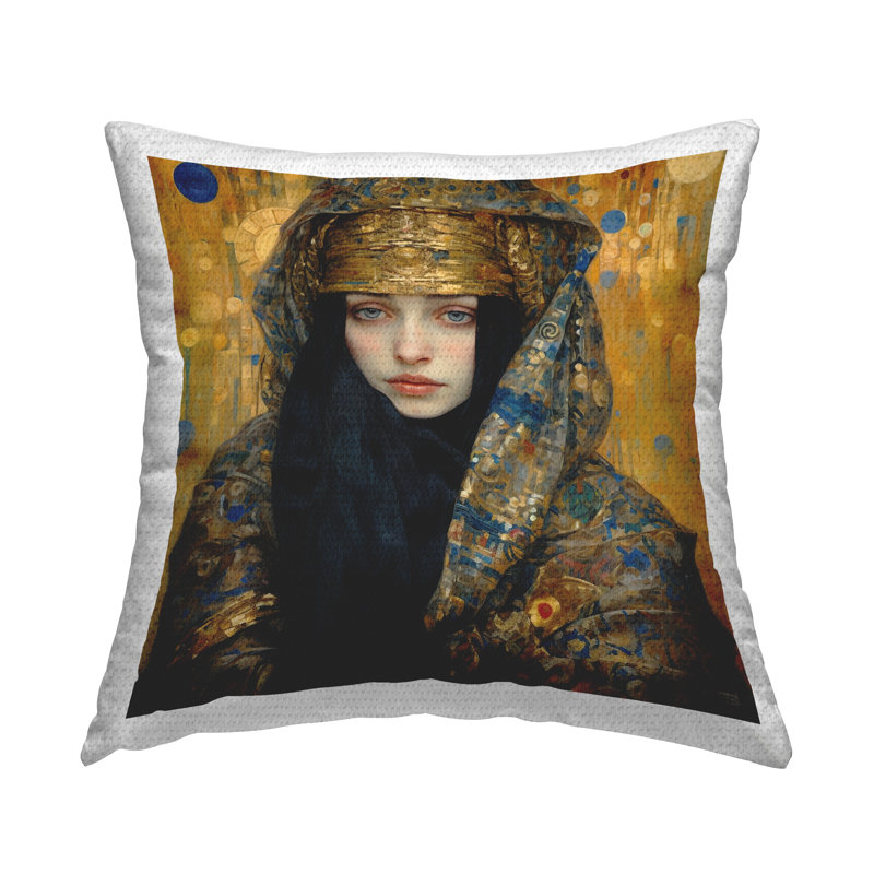 Coussin d'extérieur luxueux à imprimé géométrique RB