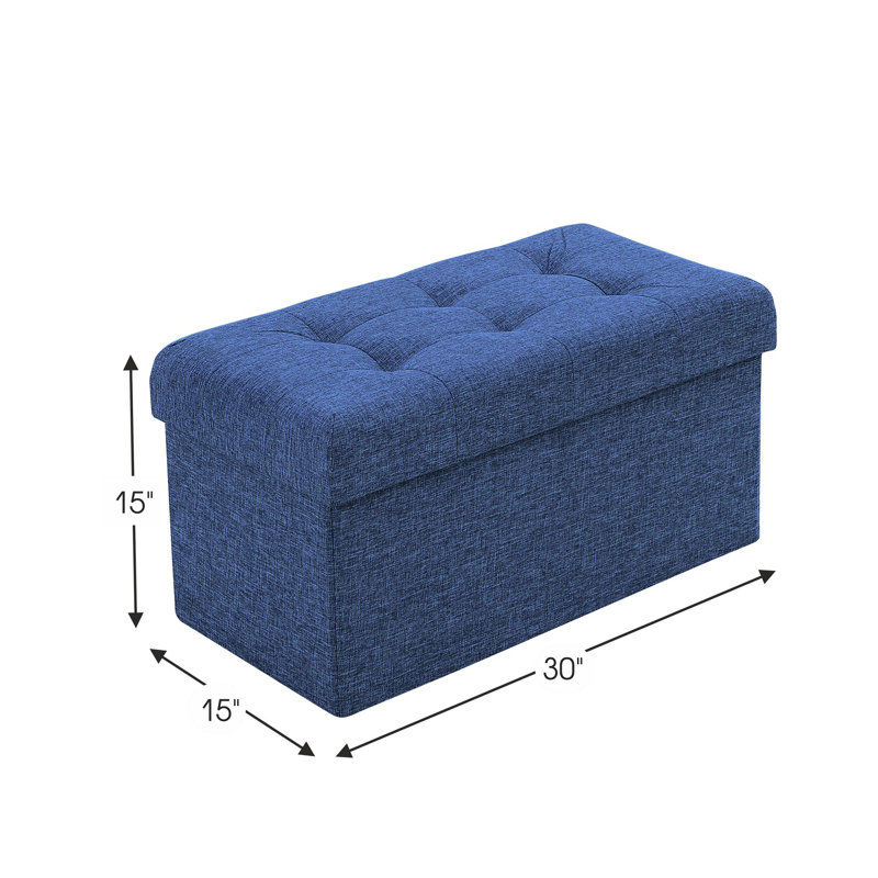 Foronda Upholstered Ottoman, Navy