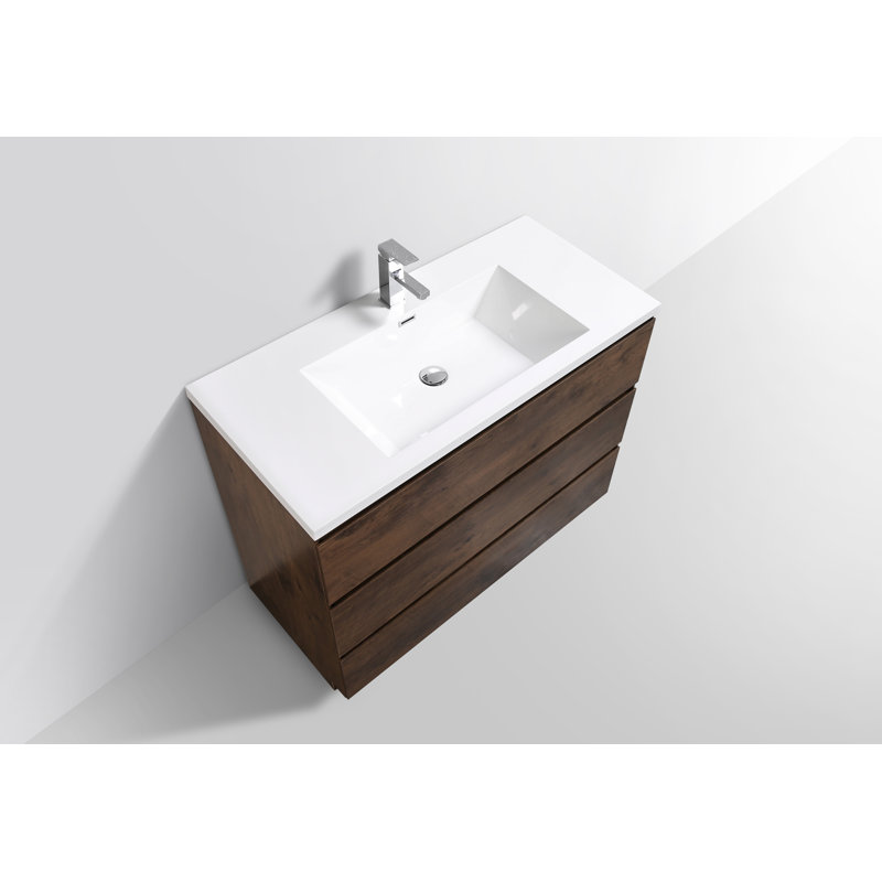 Single Bathroom Vanity Base Only, Rosewood